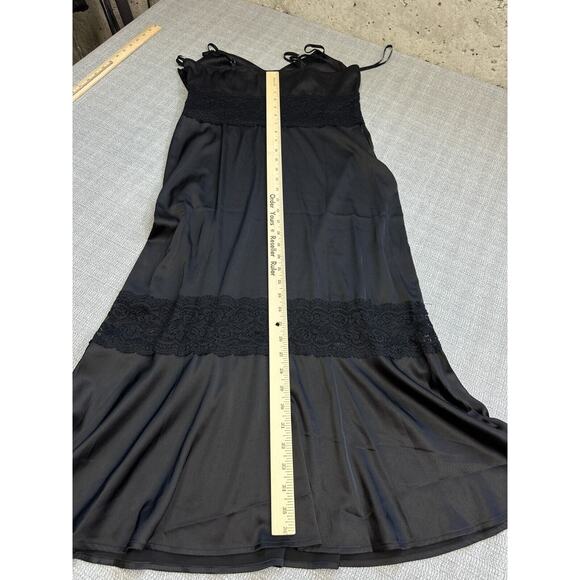 Express Slip Dress Womens Medium Midi Babydoll Black Lace Whimsigoth Witchy Y2K‎ - Picture 9 of 11